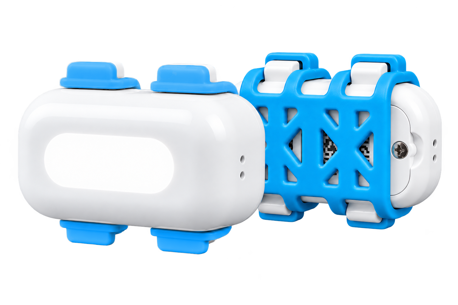 Raddox safety collar with a blue silicone cage
